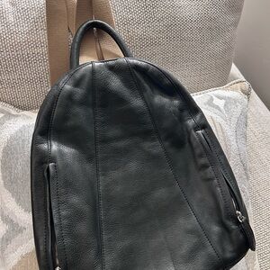 Margot black leather backpack purse